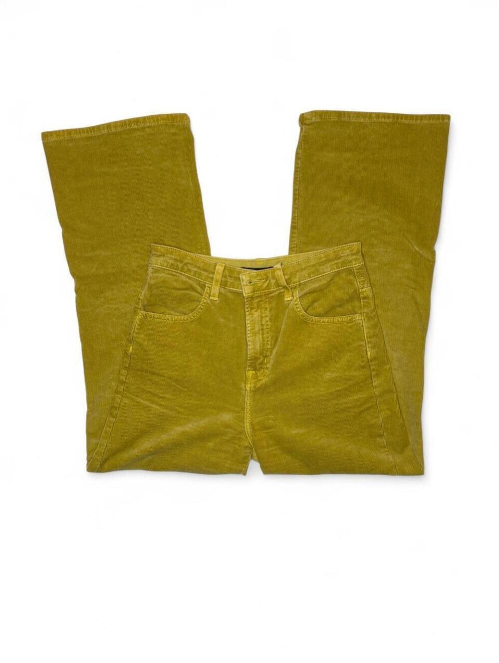 J Brand Green Corduroy 70s Wide Leg High Rise 100% Cotton Trousers Size 0/25